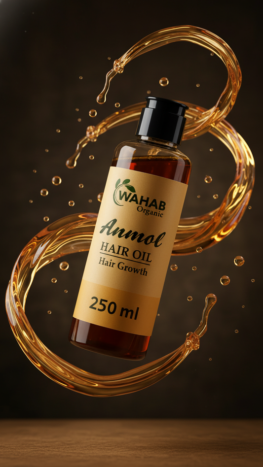 𝐖𝐚𝐡𝐚𝐛 𝐎𝐫𝐠𝐚𝐧𝐢𝐜 𝐀𝐧𝐦𝐨𝐥 𝐇𝐚𝐢𝐫 𝐎𝐢𝐥 – 𝟐𝟓𝟎𝐦𝐥 | 𝐏𝐫𝐞𝐦𝐢𝐮𝐦 𝐇𝐞𝐫𝐛𝐚𝐥 𝐅𝐨𝐫𝐦𝐮𝐥𝐚 𝐟𝐨𝐫 𝐅𝐚𝐬𝐭 𝐇𝐚𝐢𝐫 𝐆𝐫𝐨𝐰𝐭𝐡