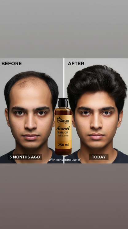 𝐖𝐚𝐡𝐚𝐛 𝐎𝐫𝐠𝐚𝐧𝐢𝐜 𝐀𝐧𝐦𝐨𝐥 𝐇𝐚𝐢𝐫 𝐎𝐢𝐥 – 𝟐𝟓𝟎𝐦𝐥 | 𝐏𝐫𝐞𝐦𝐢𝐮𝐦 𝐇𝐞𝐫𝐛𝐚𝐥 𝐅𝐨𝐫𝐦𝐮𝐥𝐚 𝐟𝐨𝐫 𝐅𝐚𝐬𝐭 𝐇𝐚𝐢𝐫 𝐆𝐫𝐨𝐰𝐭𝐡