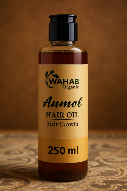 𝐖𝐚𝐡𝐚𝐛 𝐎𝐫𝐠𝐚𝐧𝐢𝐜 𝐀𝐧𝐦𝐨𝐥 𝐇𝐚𝐢𝐫 𝐎𝐢𝐥 – 𝟐𝟓𝟎𝐦𝐥 | 𝐏𝐫𝐞𝐦𝐢𝐮𝐦 𝐇𝐞𝐫𝐛𝐚𝐥 𝐅𝐨𝐫𝐦𝐮𝐥𝐚 𝐟𝐨𝐫 𝐅𝐚𝐬𝐭 𝐇𝐚𝐢𝐫 𝐆𝐫𝐨𝐰𝐭𝐡